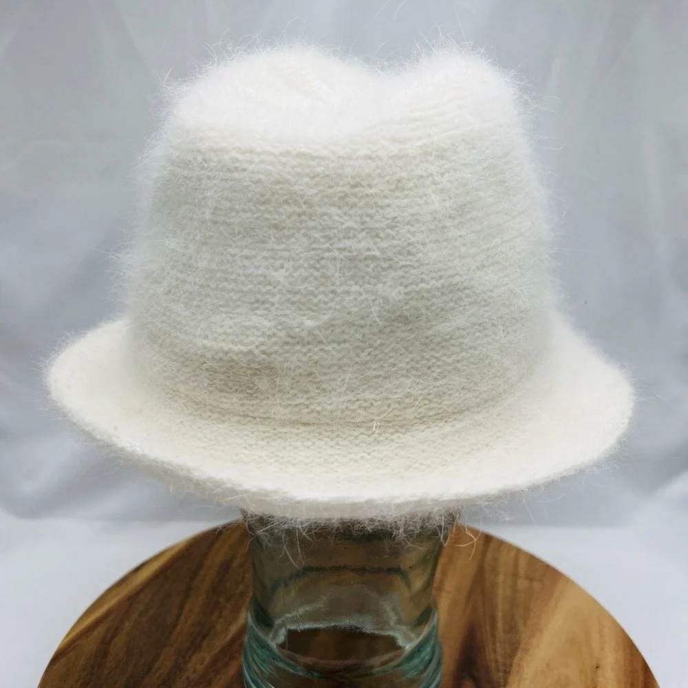 Wallaroo Fiona Cloche Fedora Bucket Hat SPF 50 Angora Blend Boho Cozycore Fuzzy
